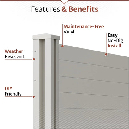 Premium White Vinyl Privacy Screen - 4ft High x 4ft Wide (2 Panels) Outdoor Fence for Air Conditioner and Privacy