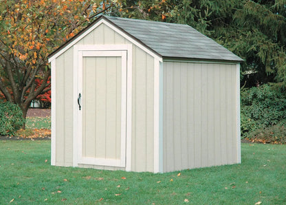 outdoor storage shed kit for backyard, patio, and garden with tool and equipment storage"