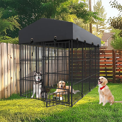 Heavy Duty Large Dog Kennel  Welded Metal Playpen  with Roof