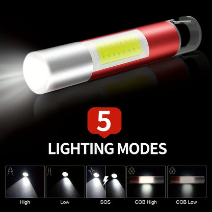 LED Super Bright Flashlight  Mini Portable USB Rechargeable