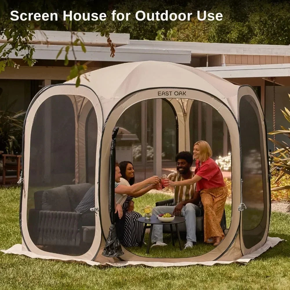 Pop-Up, Portable Screen Room Canopy 10 x 10 FT with Carry Bag for Patio, Backyard