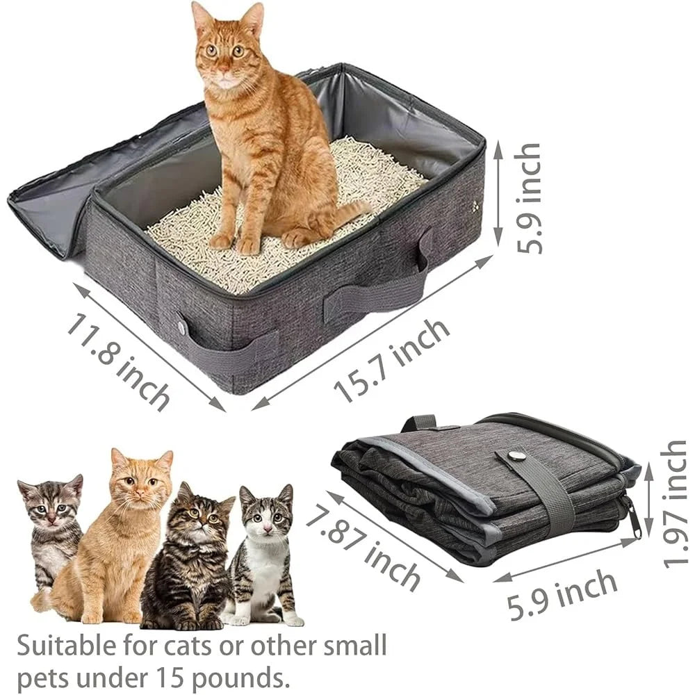 Lightweight Travel Litter Box Cats Foldable Design Leak Proof Portable K