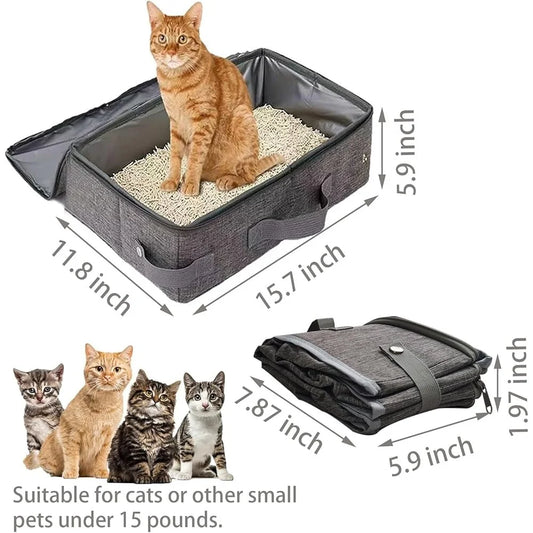 Lightweight Travel Litter Box Cats Foldable Design Leak Proof Portable K