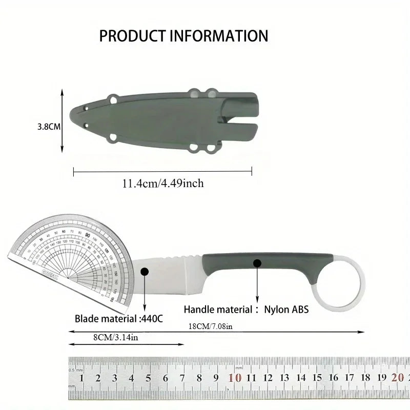 Straight Knife Nylon Handle Blade Sharp Cutting Multi-functional Camping Tool