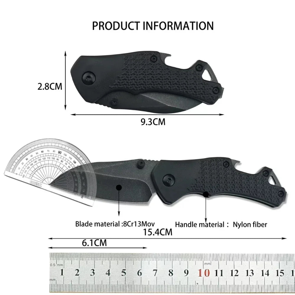 Portable Pocket Knife Steel Blade Nylon Fiber Handle Outdoor Camping Survival Tactics Hunting Knife Gift