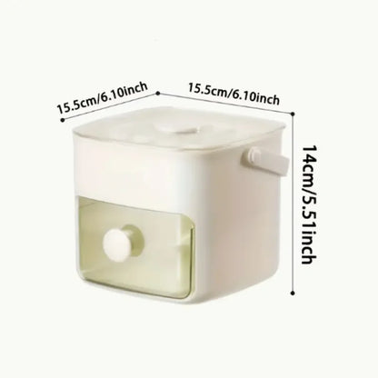 48-Cube Portable Ice Maker with Double Layer Silicone Tray & Easy-Press Lid | 1-10L Capacity, No Electricity Needed, Durable PET