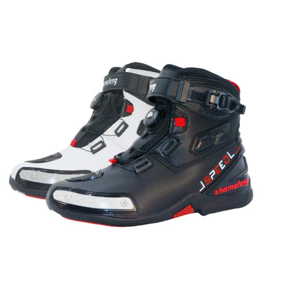 Men Motorcycle Riding Shoes Adjustable Strap Secure Ride Boots