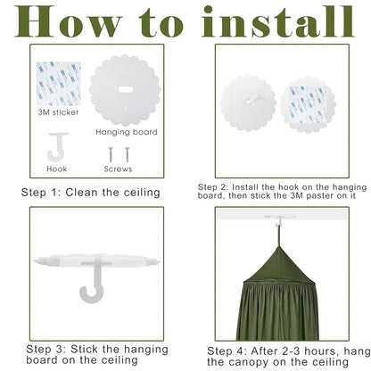 Hanging Round Dome Green Canopy