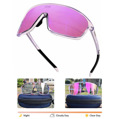 UV Protection Polarized  Cycling Glasses Windproof for Road Biking Anti-Fog Sports Sunglasses Men Women