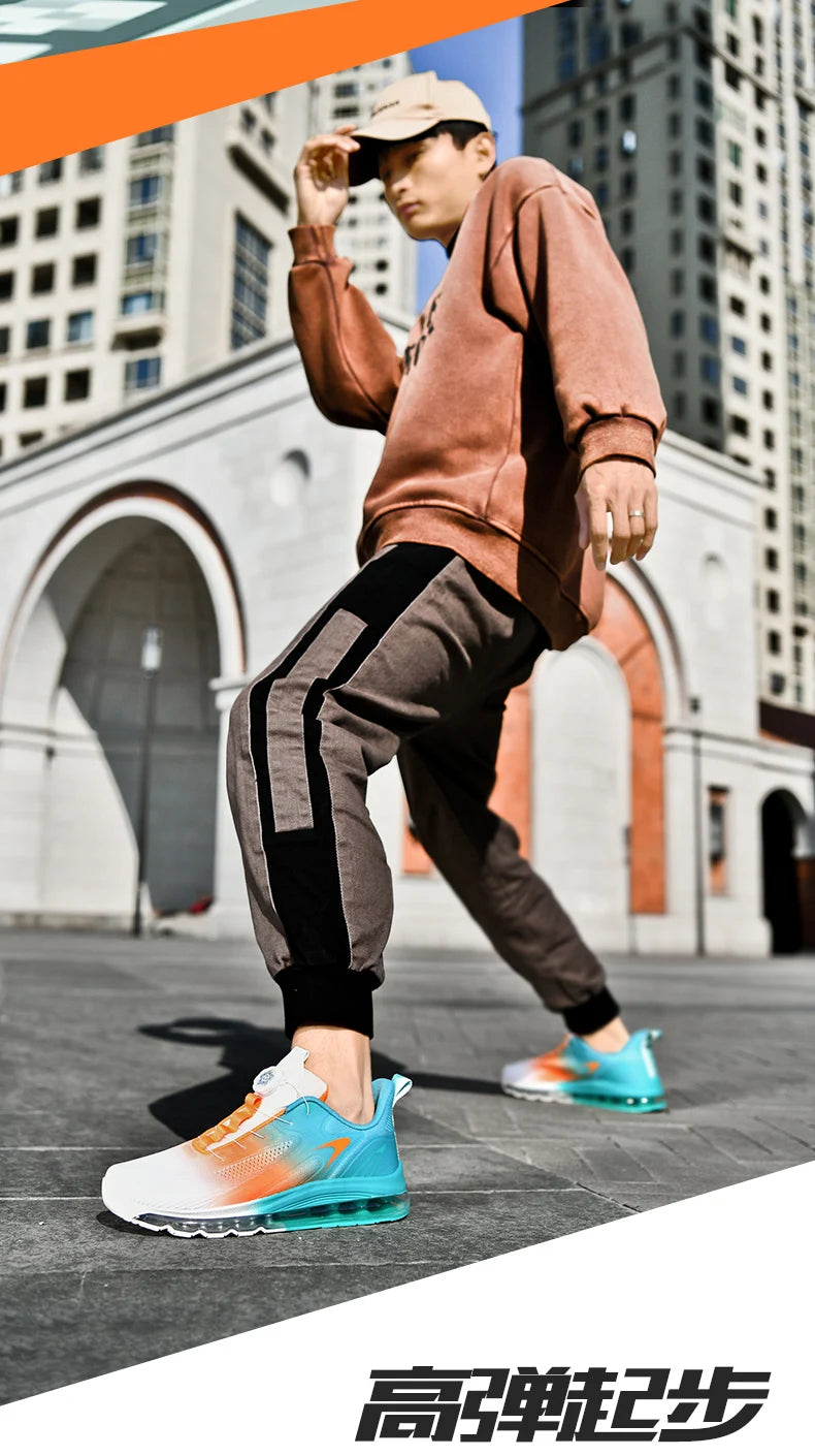 Men's shock-absorbing sports shoes, men's anti slip walking shoes, lightweight and breathable running shoes, sports and fitness