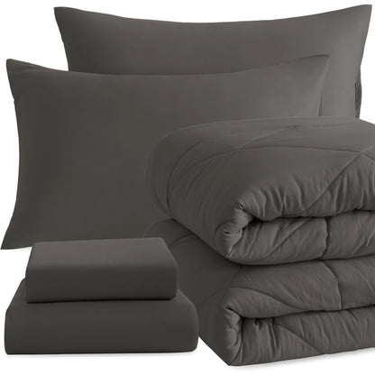 5 Piece Bedding Comforter Set. Breathable Bed in a Bag, Includes Comforter, Fitted Sheet, Top Sheet and Pillowcases