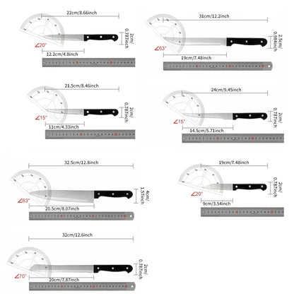 Full 15pcs Chef Knife Set Stainless Steel  with Scissors,Sharpening Rod,Solid Wood Holder Cooking Tool