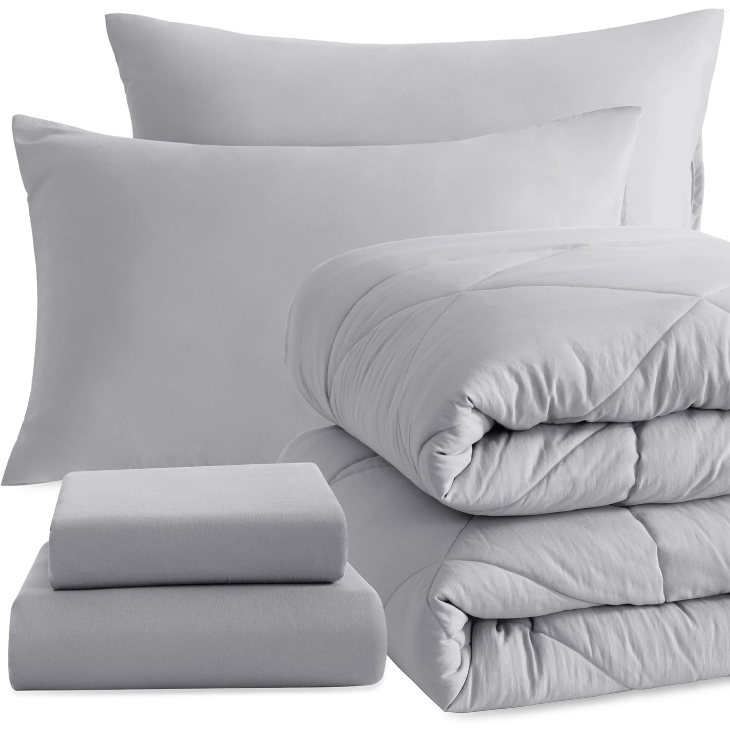 5 Piece Bedding Comforter Set. Breathable Bed in a Bag, Includes Comforter, Fitted Sheet, Top Sheet and Pillowcases
