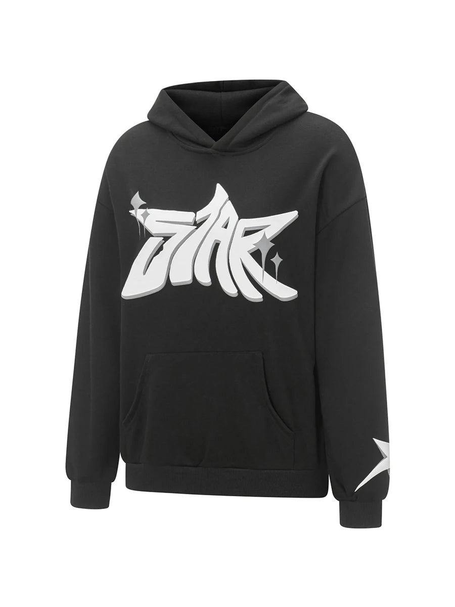 Women Vintage Sweatshirt Grunge Star Print Loose Fit Hooded Tops Autumn Long Sleeve Oversized Shirt