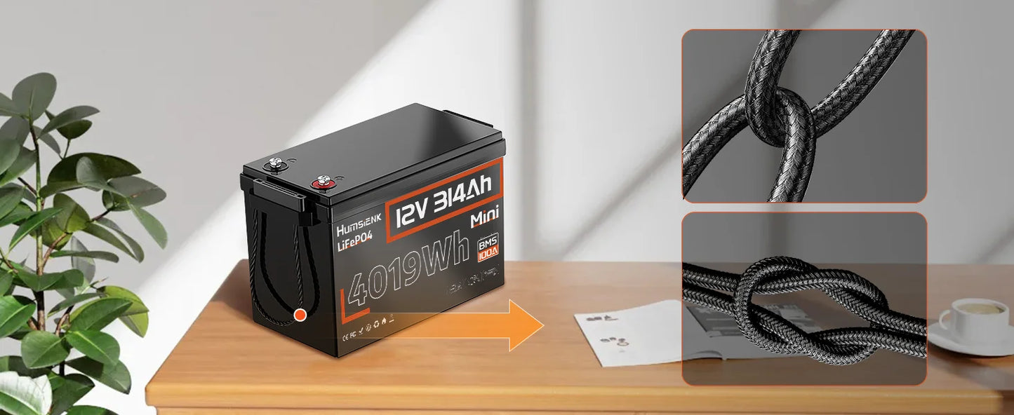 Lithium Iron Phosphate Battery 12V 314Ah With 100A BMS For RV/ Vans/ Golf Cart/ Camping/ Marine/  Boats/ Fishing