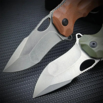 Pocket Knife  Linen Micarta Handle Outdoor Tactical Camping Hunting Survival Multi-tool Knife