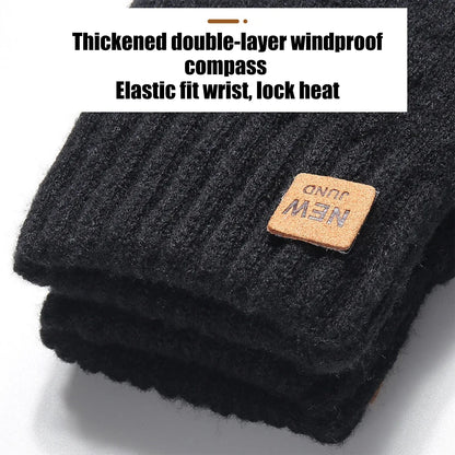 Men's Winter Touchscreen Gloves Solid Color Warm Thick Plush Riding Gloves for Cycling Running Driving Hiking MIAO-US