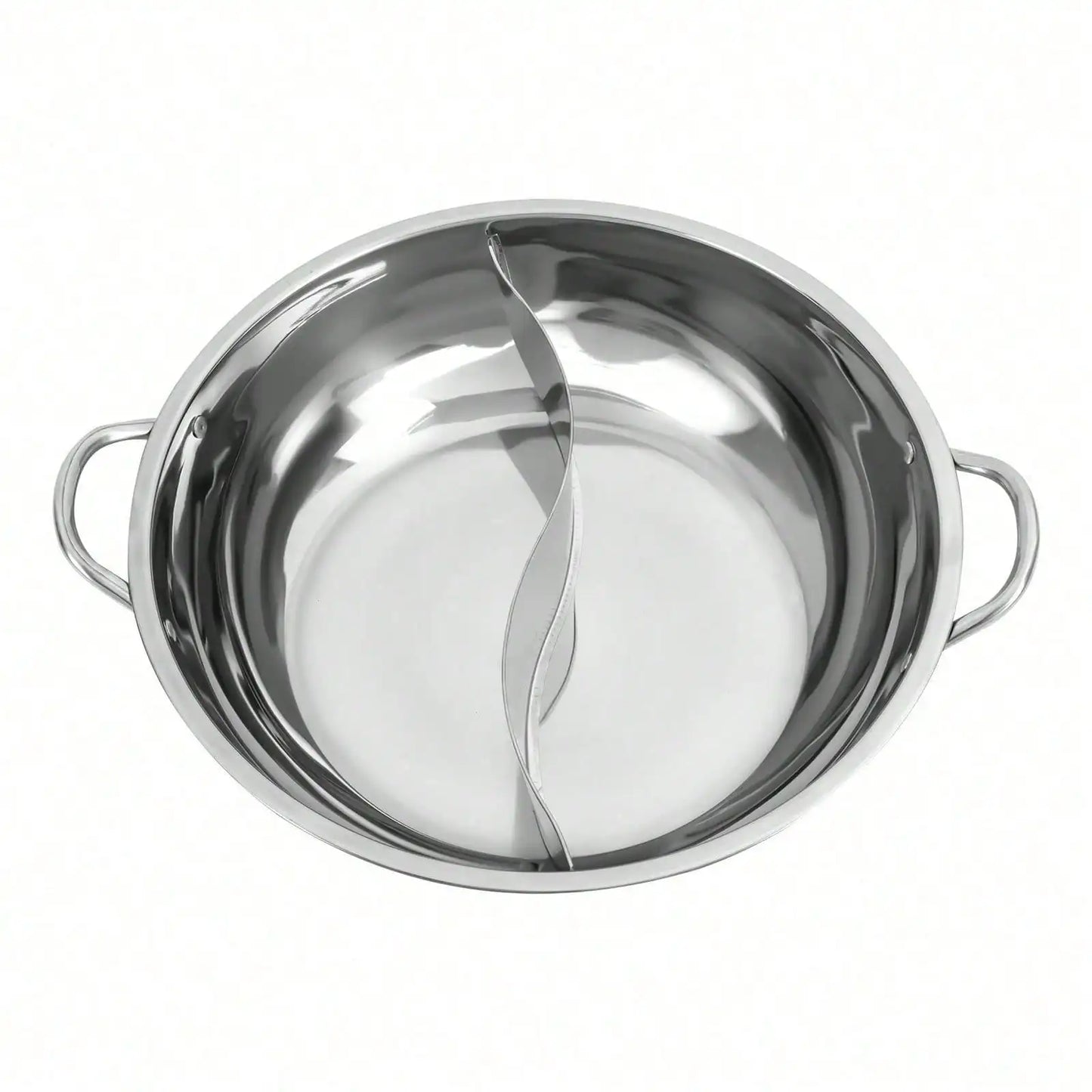 Dual Sided Hot Pot Set W/Divider & Glass Lid Cookware 34cm/13in