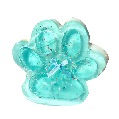 Jelly Glitter Cat Paw Stress Relief Decompression Toy Slow Rebound Pinch New Fidget Toy For Kids Adult Christmas Gifts