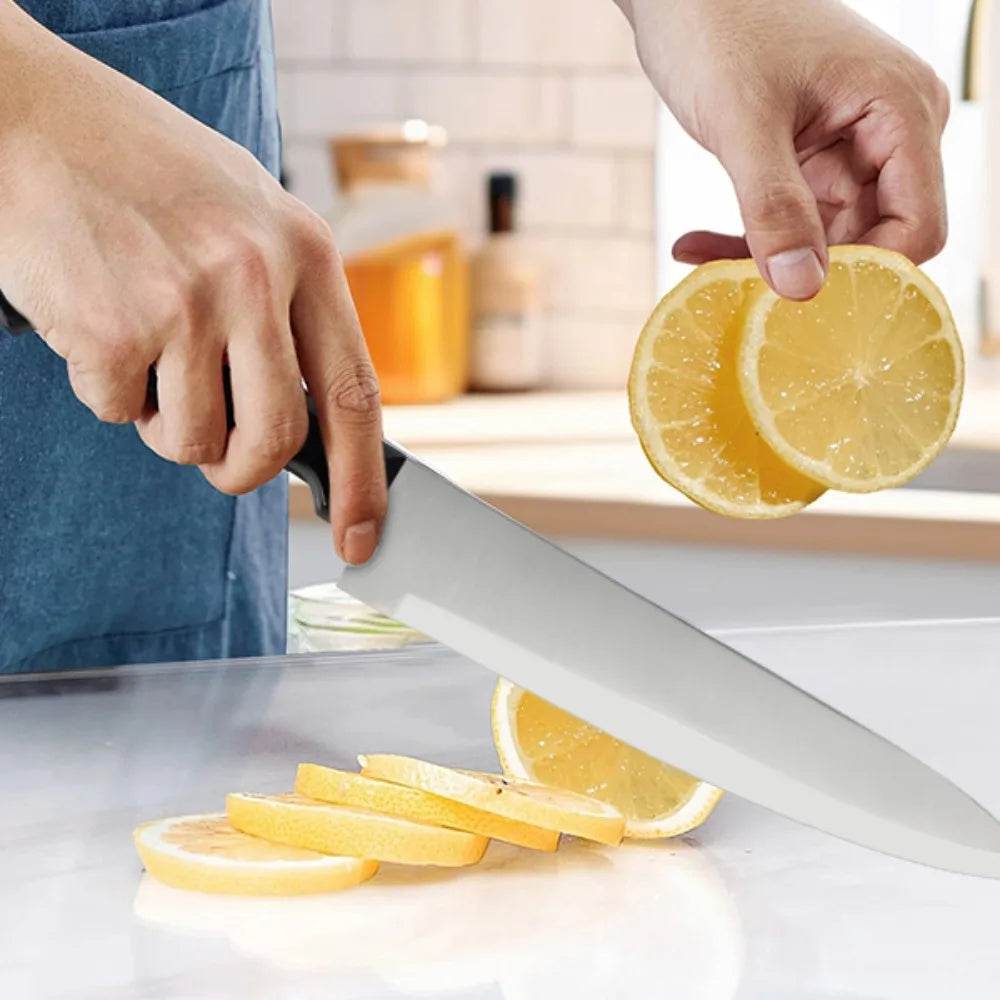 Full 15pcs Chef Knife Set Stainless Steel  with Scissors,Sharpening Rod,Solid Wood Holder Cooking Tool