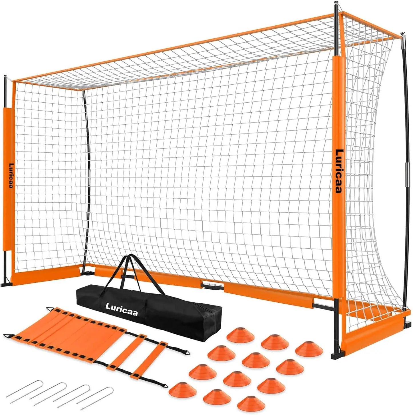 Collapsible Soccer Goal, 12×6 ft /6×4 ft Portable Net for Backyard, Quick Setup with 1 Carry Bag