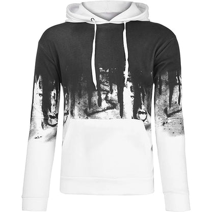 Men s  Hood Sweatshirt 3D Printed Long Sleeve Loose Hoodies with Kangaroo Pocket