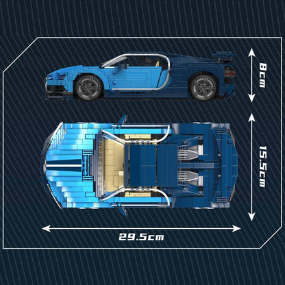 Technical Car Toys Blue Sport Racing Car Building Block Assembly Car Brick Set Kids Christmas Gifts