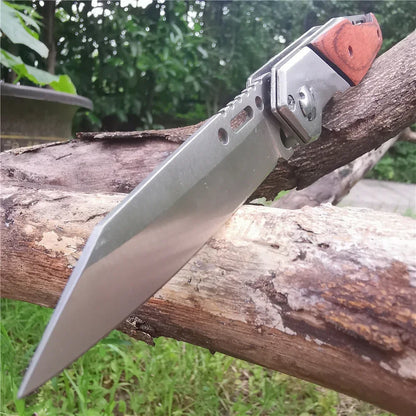Compact Outdoor Survival Knife with 8CR15MOV Steel for Hunting, Camping