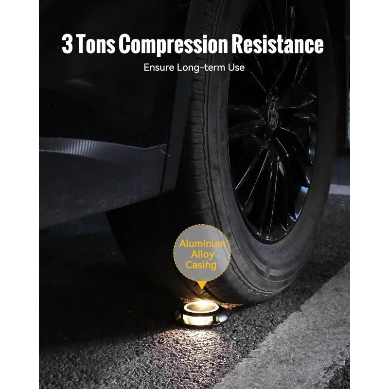 Solar Dock Lights Waterproof 12 Pack, 2 Colors in 1 Double-Sided LED Solar Driveway Lights