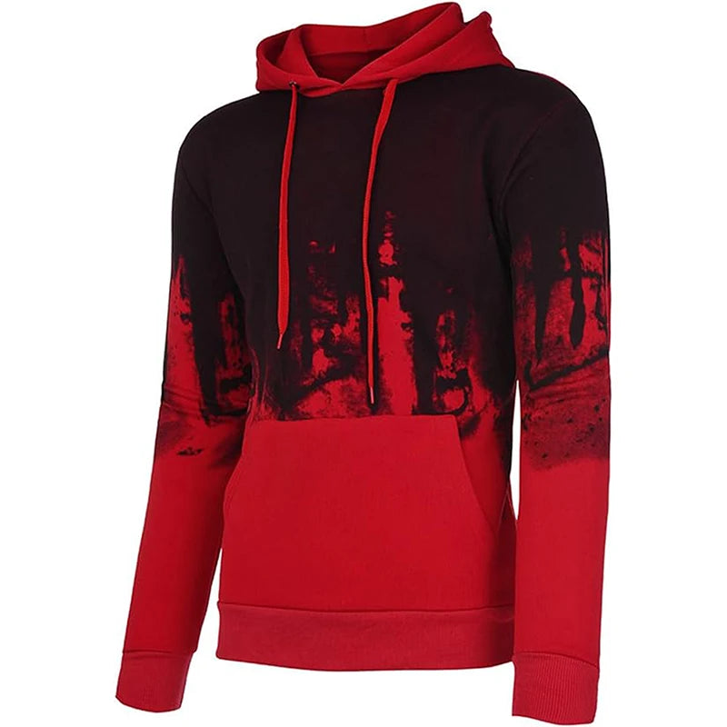 Men s  Hood Sweatshirt 3D Printed Long Sleeve Loose Hoodies with Kangaroo Pocket