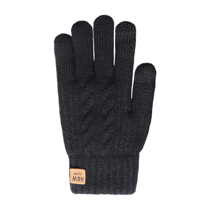 Men's Winter Touchscreen Gloves Solid Color Warm Thick Plush Riding Gloves for Cycling Running Driving Hiking MIAO-US