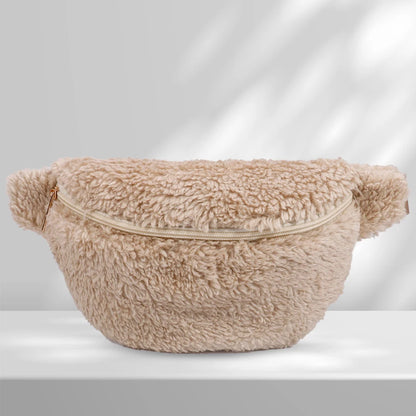 Unisex Fuzzy Crossbody Bag Zipper Closure Solid Shoulder Bag Multifunctional  Foldable Lightweight Autumn Winter Daily Bag