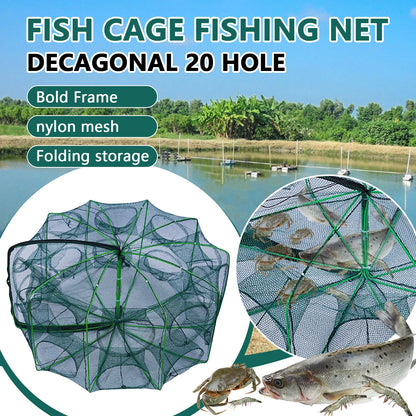 Folding cage new style fishing trap f shrimp crayfish crab fishing net nylon material