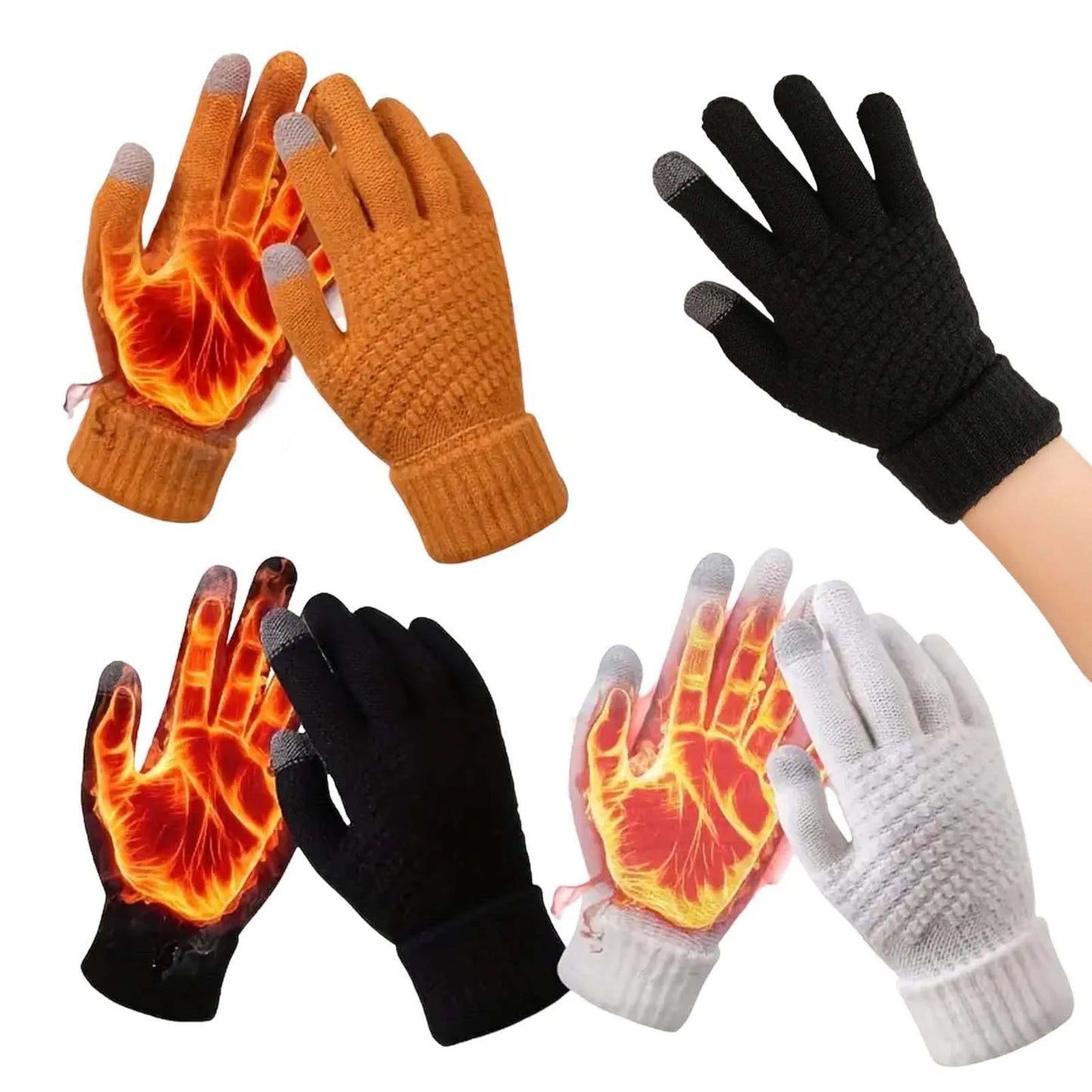 Touch Screen Cold Weather Gloves Daily Outdoor Snow Gloves for Cycling Running Driving Hiking MIAO-US