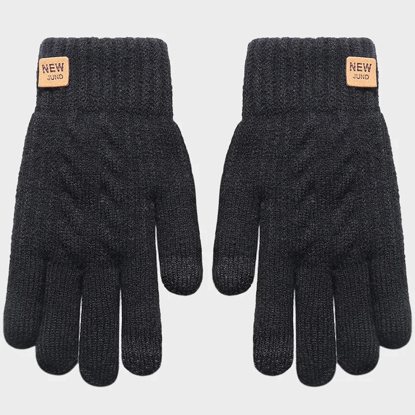 Men's Winter Touchscreen Gloves Solid Color Warm Thick Plush Riding Gloves for Cycling Running Driving Hiking MIAO-US