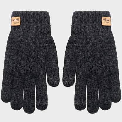 Men's Winter Touchscreen Gloves Solid Color Warm Thick Plush Riding Gloves for Cycling Running Driving Hiking MIAO-US