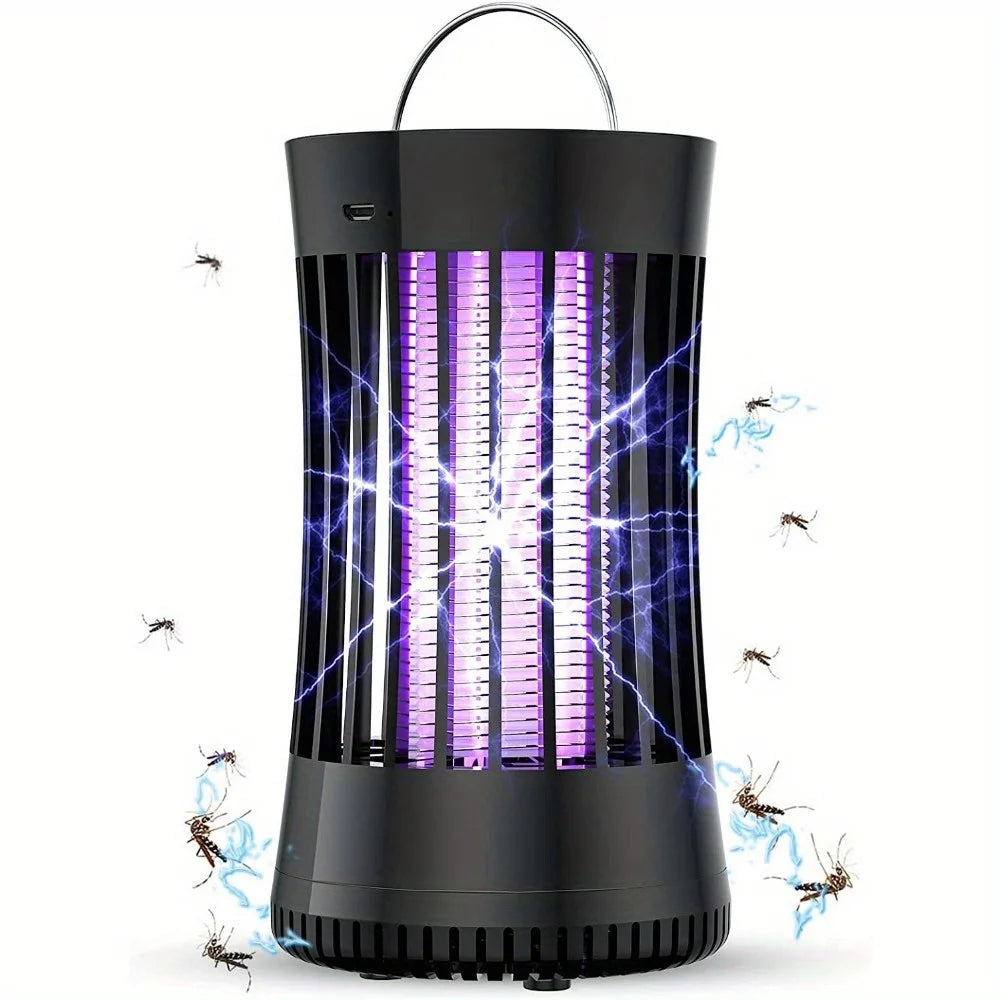360° Electric Bug Zapper - UV/Zapping/Fan 3-in-1, 1800mAh 7H Battery|Waterproof Portable for Camping/Fishing/Indoor Pest Control
