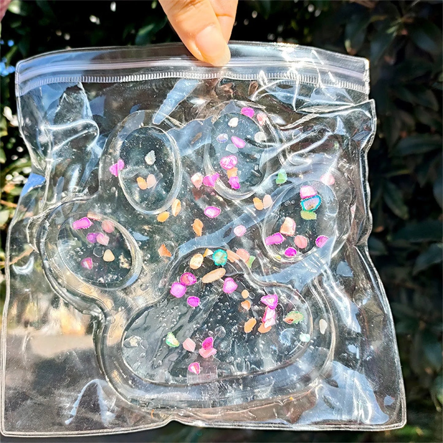 Jelly Glitter Cat Paw Stress Relief Decompression Toy Slow Rebound Pinch New Fidget Toy For Kids Adult Christmas Gifts