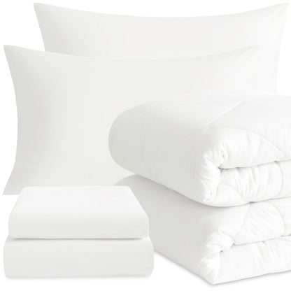 5 Piece Bedding Comforter Set. Breathable Bed in a Bag, Includes Comforter, Fitted Sheet, Top Sheet and Pillowcases