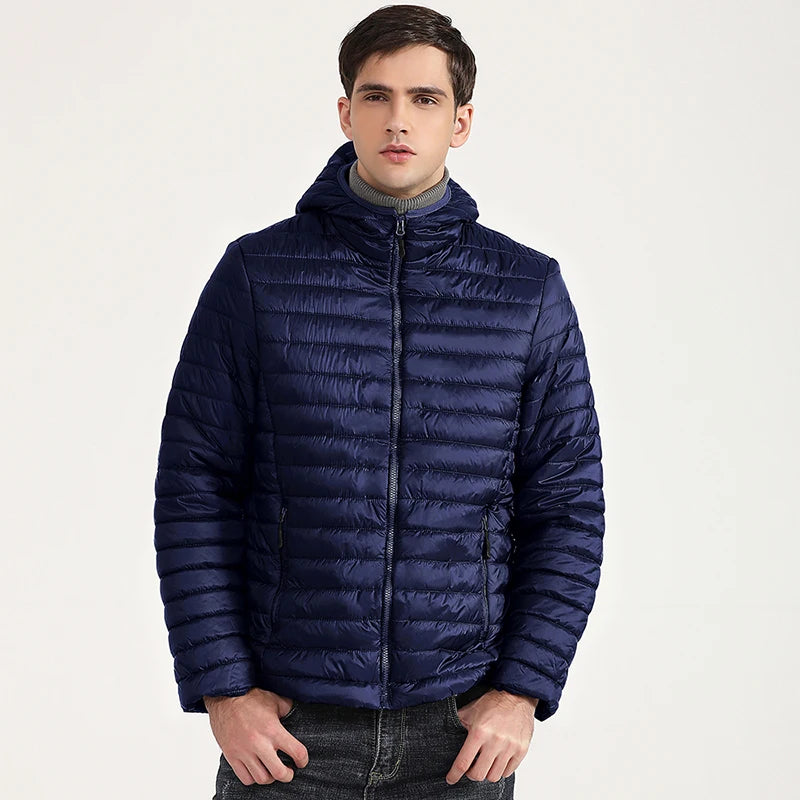 Lightweight Puffer Down Jackets for Men, Warm Parka, Windproof Coat, Casual Outerwear, Autumn and Winter Fashion Jacket