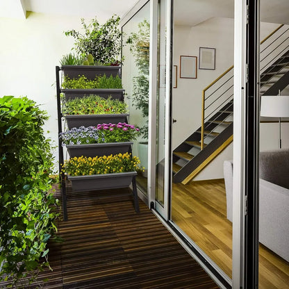multi-tier vertical gardening system:  herb and vegetable planter for indoor and outdoor growing
