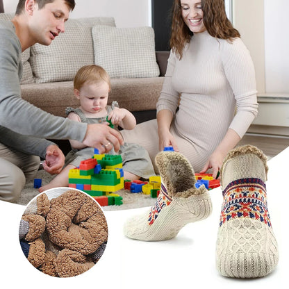 Men Women Winter Indoor Home Slippers Socks Non Slip Fuzzy Floor Socks Warm Thick Thermal Socks Soft for Christmas