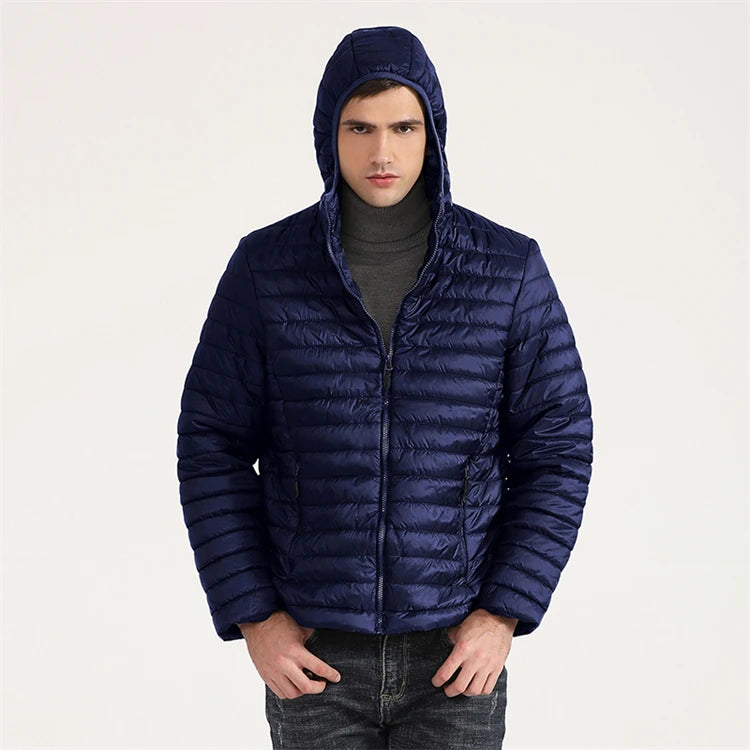 Lightweight Puffer Down Jackets for Men, Warm Parka, Windproof Coat, Casual Outerwear, Autumn and Winter Fashion Jacket