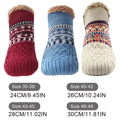 Men Women Winter Indoor Home Slippers Socks Non Slip Fuzzy Floor Socks Warm Thick Thermal Socks Soft for Christmas