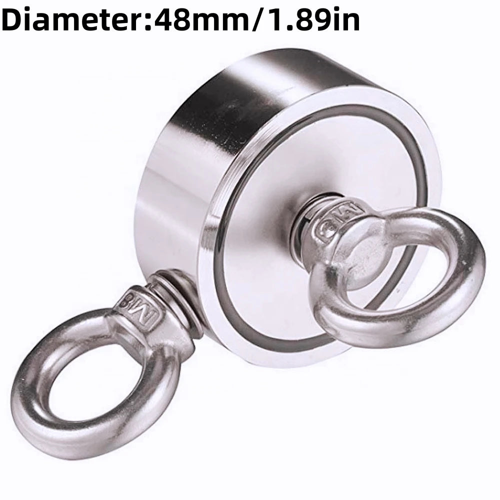 Strong Powerful Neodymium Magnet Double Side Salvage Search Magnet Hook Sea Fishing Holder Pulling Mounting Pot with Ring