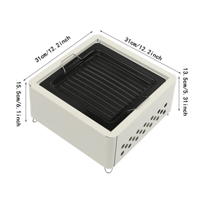 Square Tabletop Barbecue Stove, Outdoor Barbecue Grill