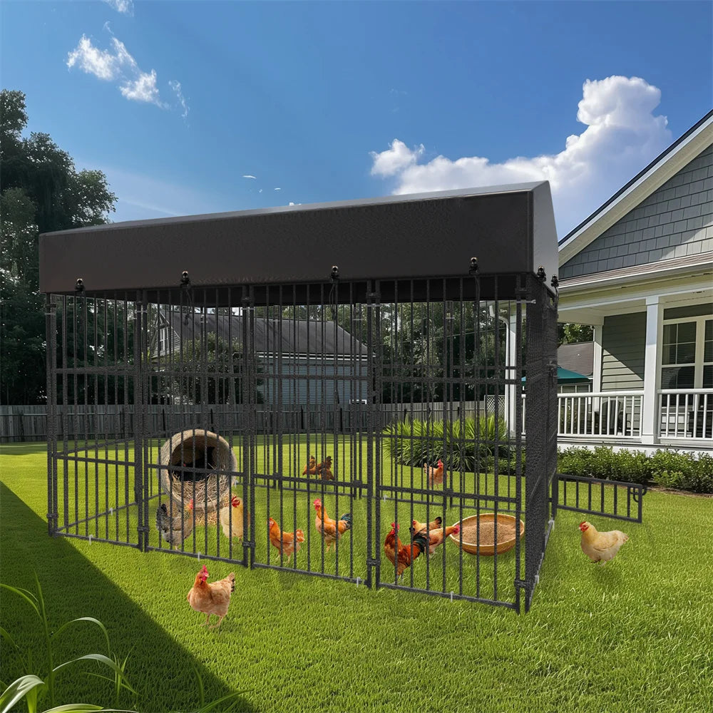 Heavy Duty Large Dog Kennel  Welded Metal Playpen  with Roof