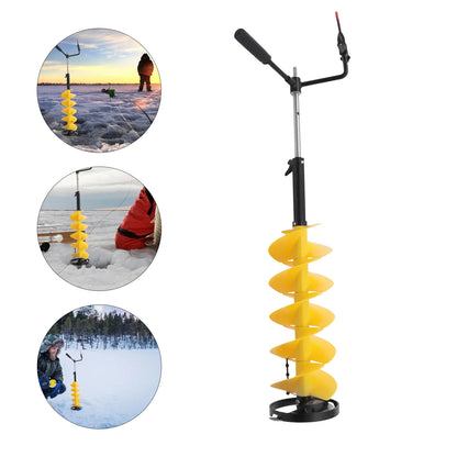 Cordless Nylon Ice Drill Double Spiral Fan/X Blades Three-layer Winter Fishing Drill