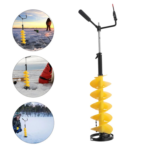 Cordless Nylon Ice Drill Double Spiral Fan/X Blades Three-layer Winter Fishing Drill