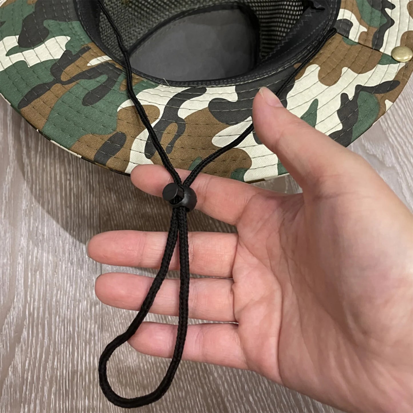 Outdoor Trendy Fisherman Hat Drawstring Design Breathable Summer Hats for Fishing Camping Traveling